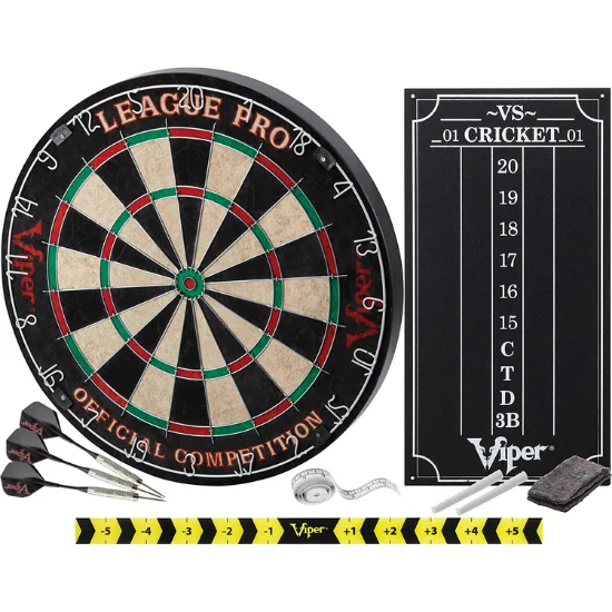 Viper League Pro Regulation Bristle Steel Tip Dartboard Starter Set